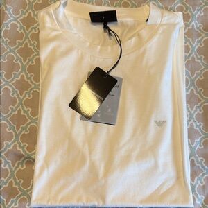 Emporio Armani Cream T-Shirt with Logo